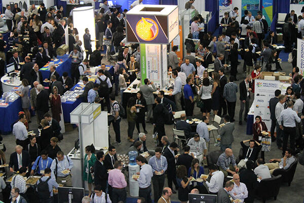 look down on to the INFORMS Annual Meeting exhibit hall